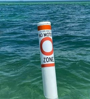 MONROE COUNTY MARINE RESOURCES REPLACES REGULATORY 'NO MOTOR ZONE' MARKERS  IN UPPER KEYS